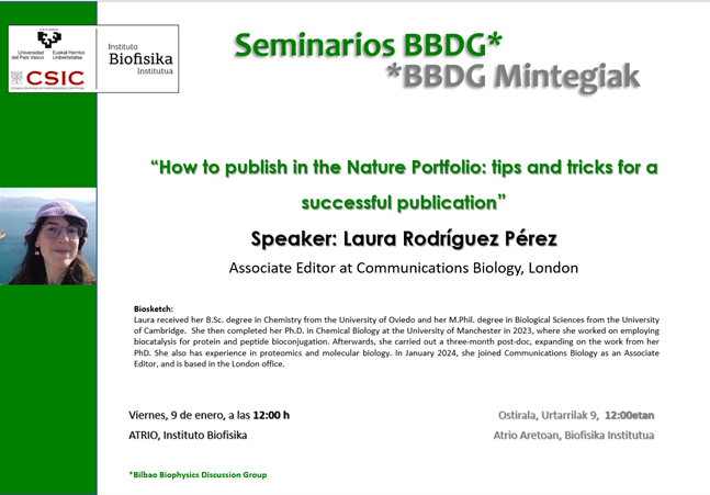 Next BBDG Seminar: “How to publish in the Nature Portfolio: tips and tricks for a successful publication”