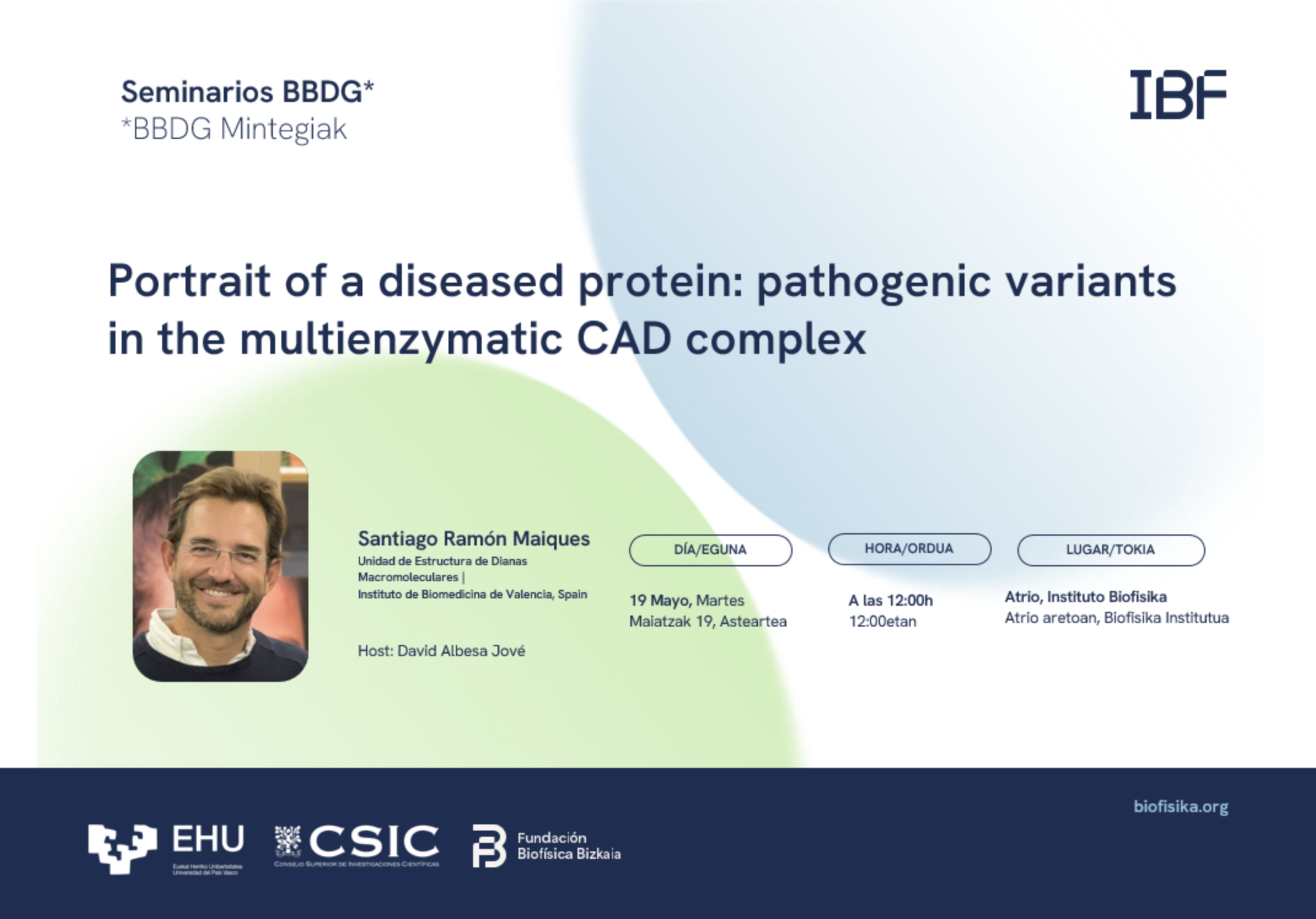 BBDG Seminar: "Portrait of a diseased protein: pathogenic variants in the multienzymatic CAD complex"