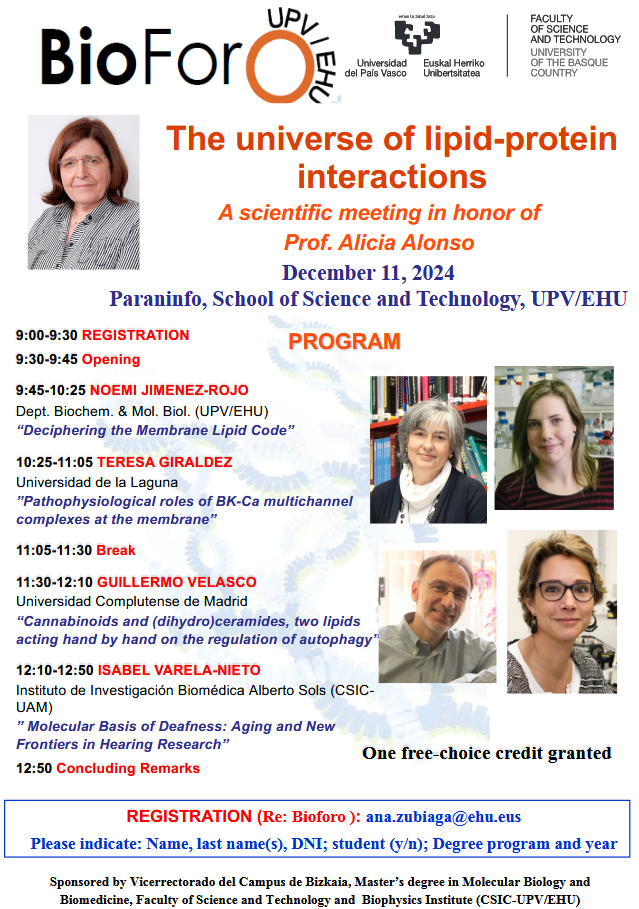 BioForo: "The universe of lipid-protein interactions. A scientific meeting in honor of Prof. Alicia Alonso" 2 BioForo: "The universe of lipid-protein interactions. A scientific meeting in honor of Prof. Alicia Alonso"