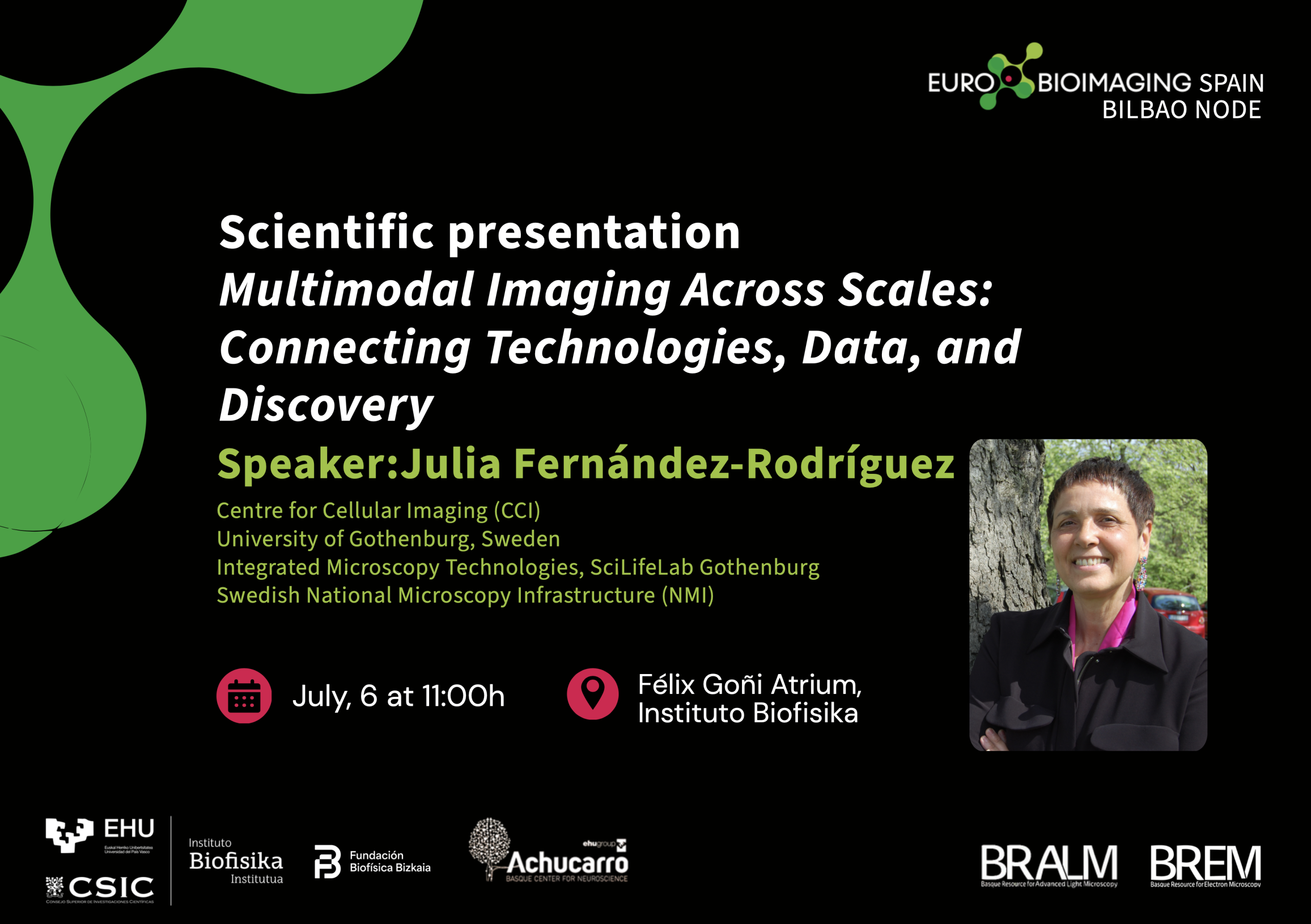 Next EuroBioImaging Bilbao Node Seminars: July 6, 2026, 11:00h & 12.15h - Julia Fernández-Rodríguez