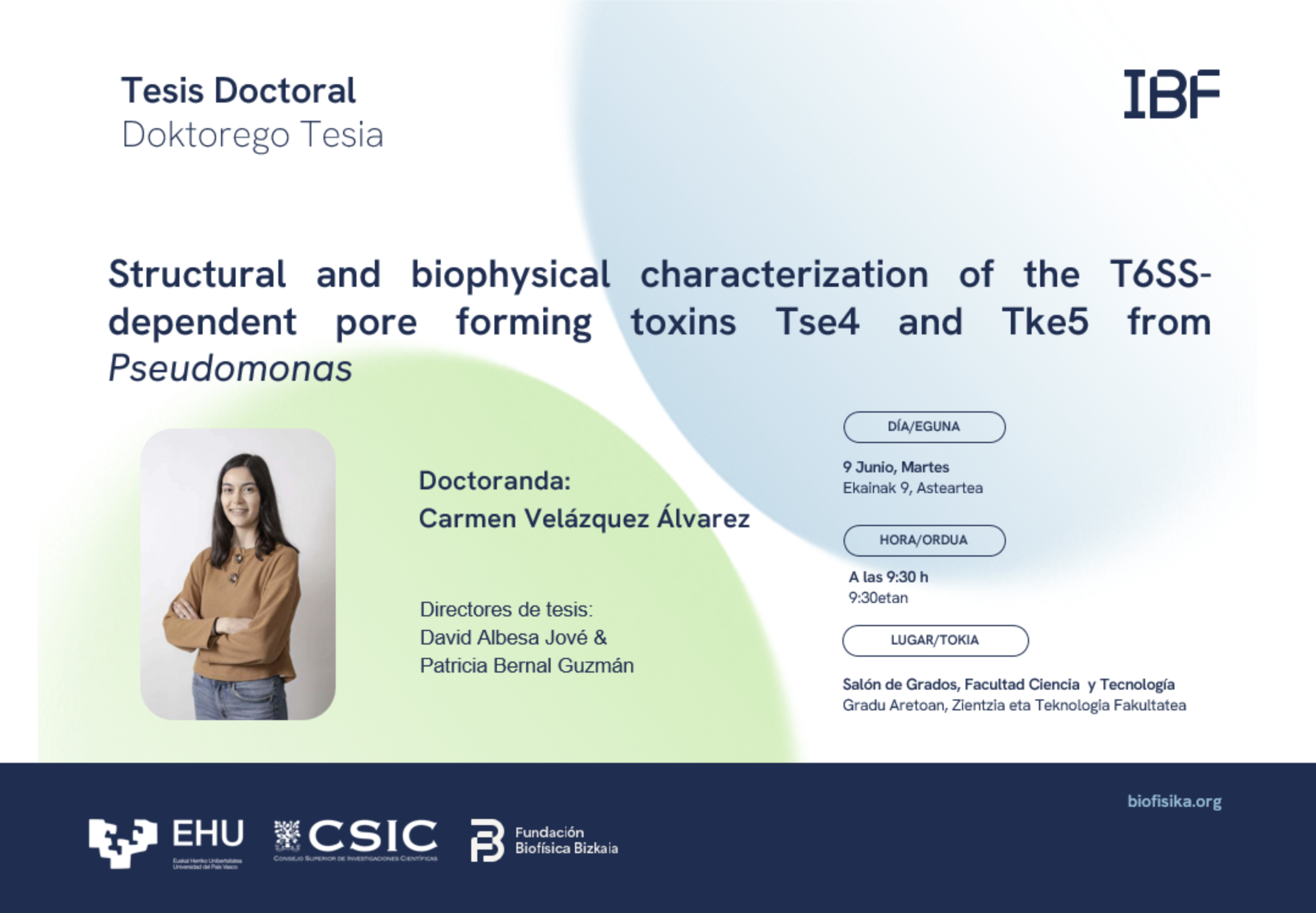 IBF Doctoral Thesis: "Structural and biophysical characterization of the ToSS-dependent pore forming toxins Tse4 and Tke5 from Pseudomonas"